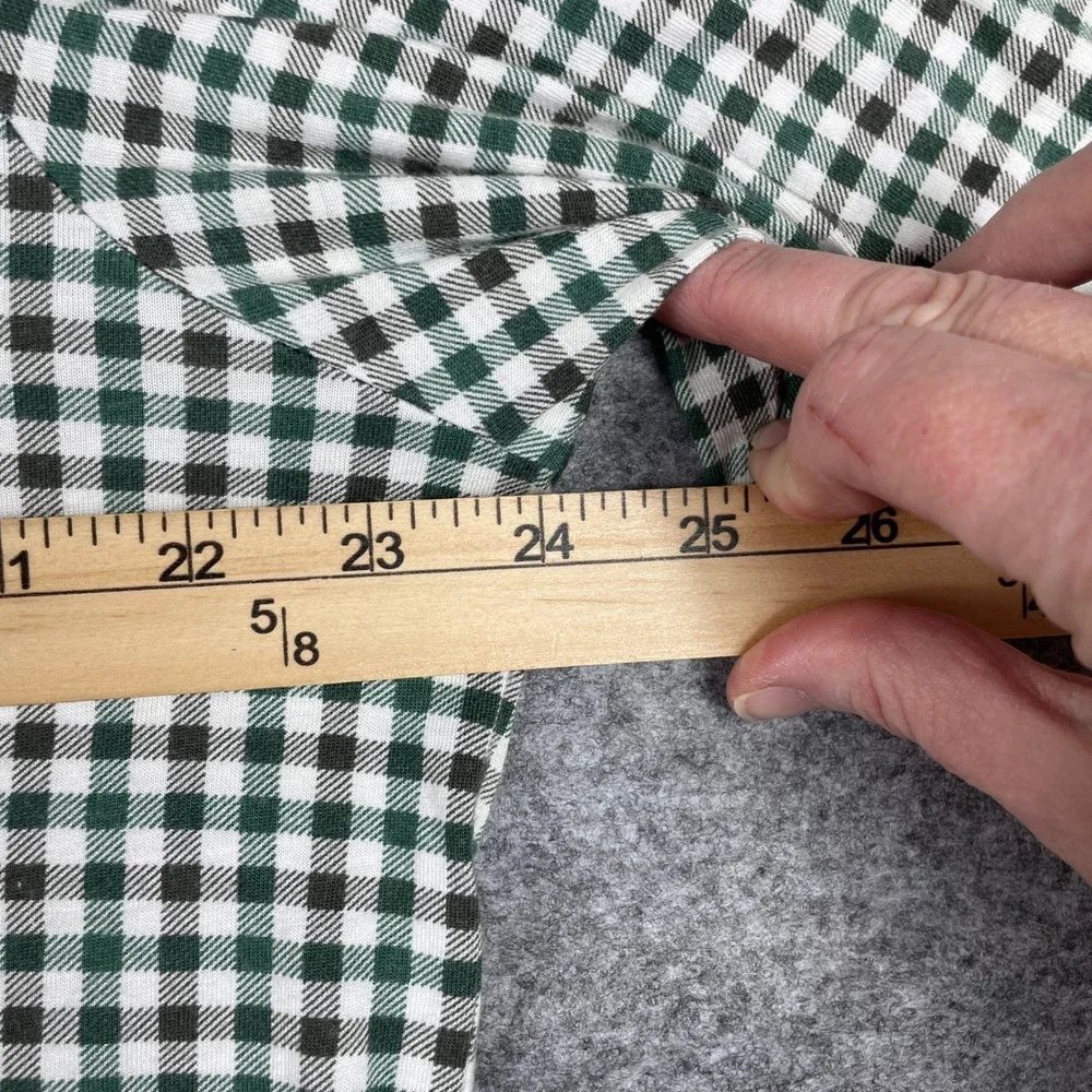 Ralph Lauren Polo Shirt Mens L Green Gingham Plaid Pima Cotton Modal Pocket